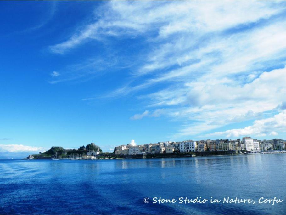 Stone Studio In Nature With View To Corfu Town! Evropouloi Ngoại thất bức ảnh